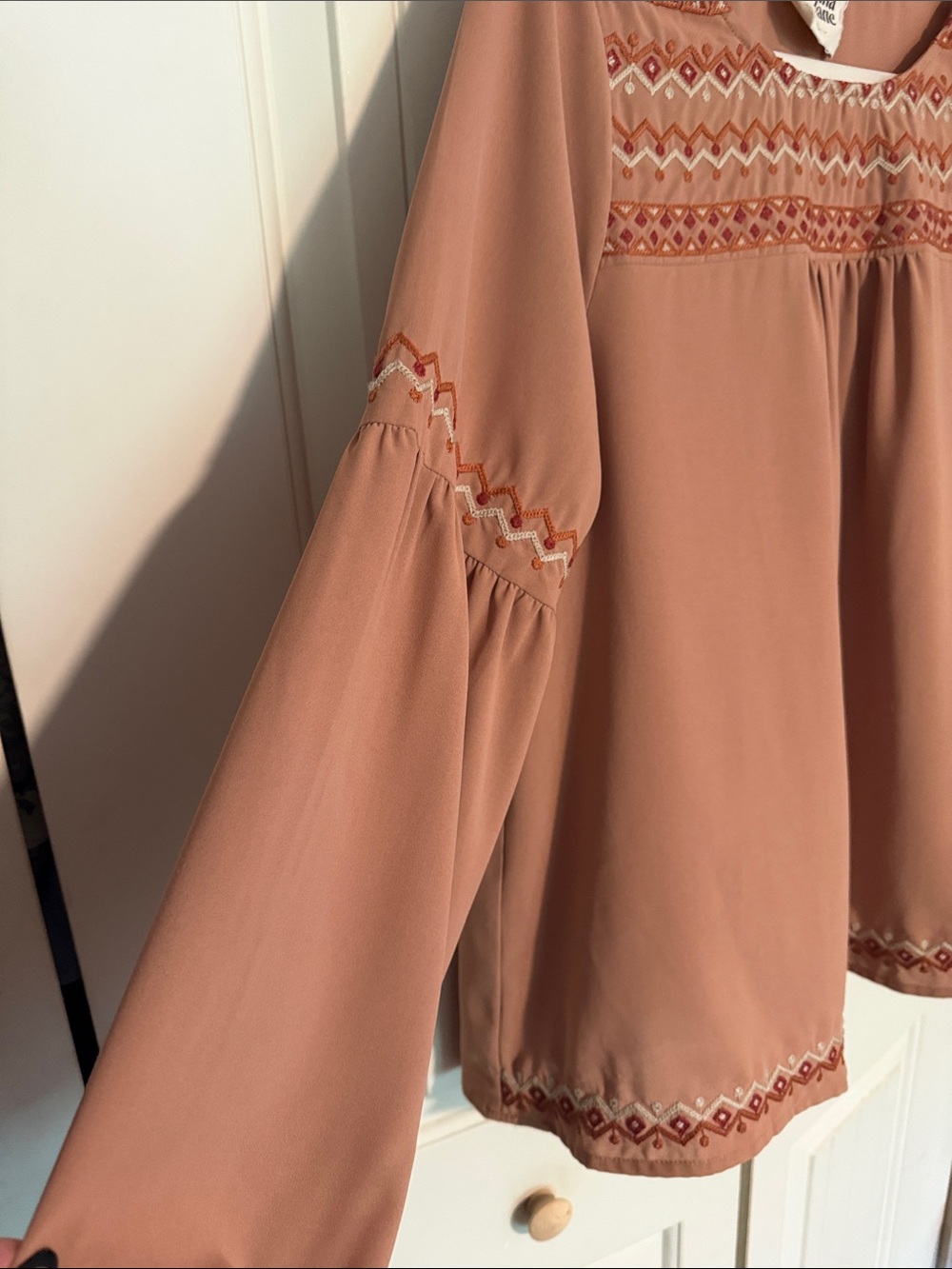 Savanna Jane Embroidered Peasant Tunic Boho - Picture 4 of 7